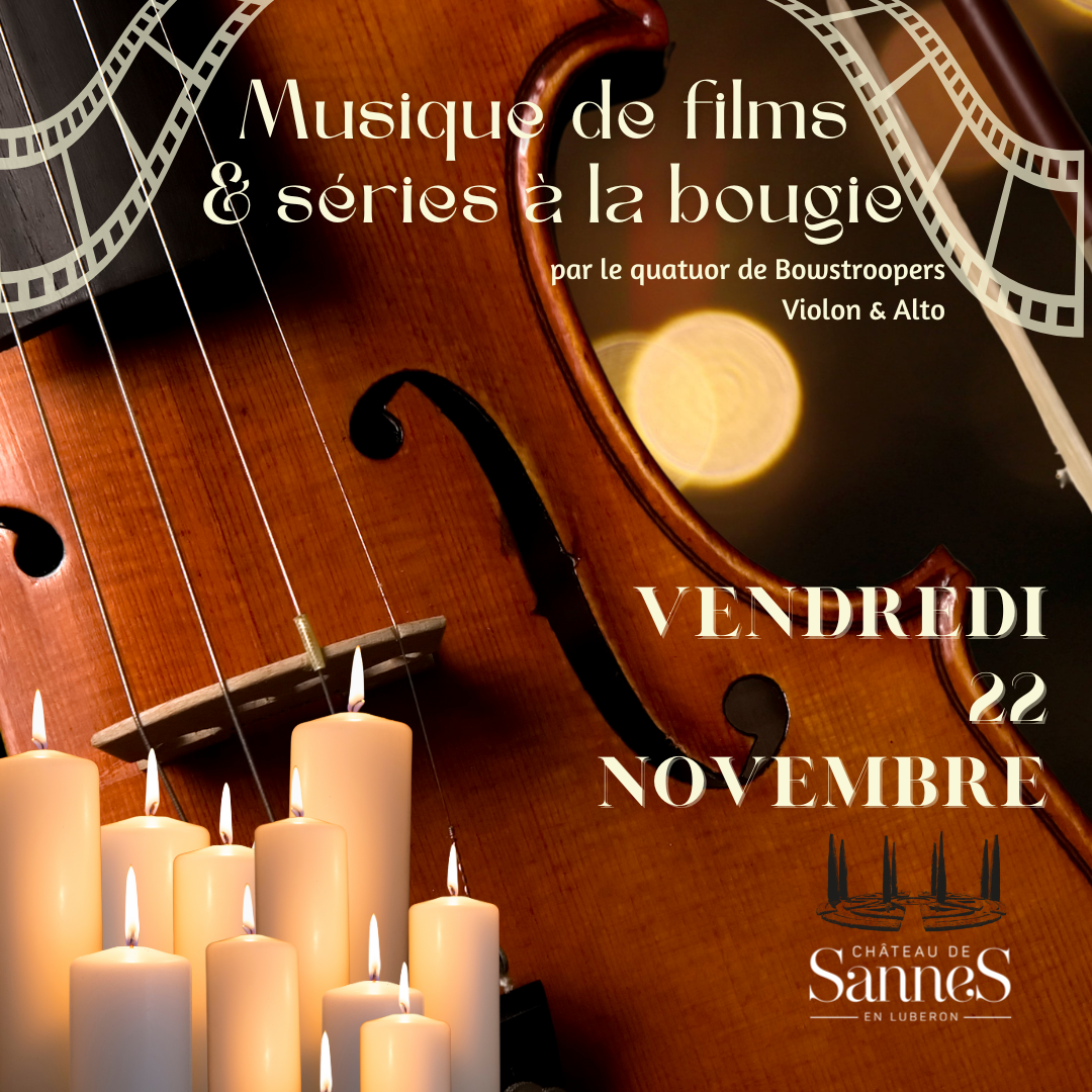 violon et alto à la bougie thème musique de films et séries vendredi 22 novembre