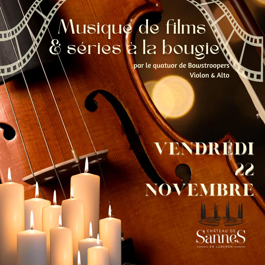 concert à la bougie alto et violon le 22 novembre