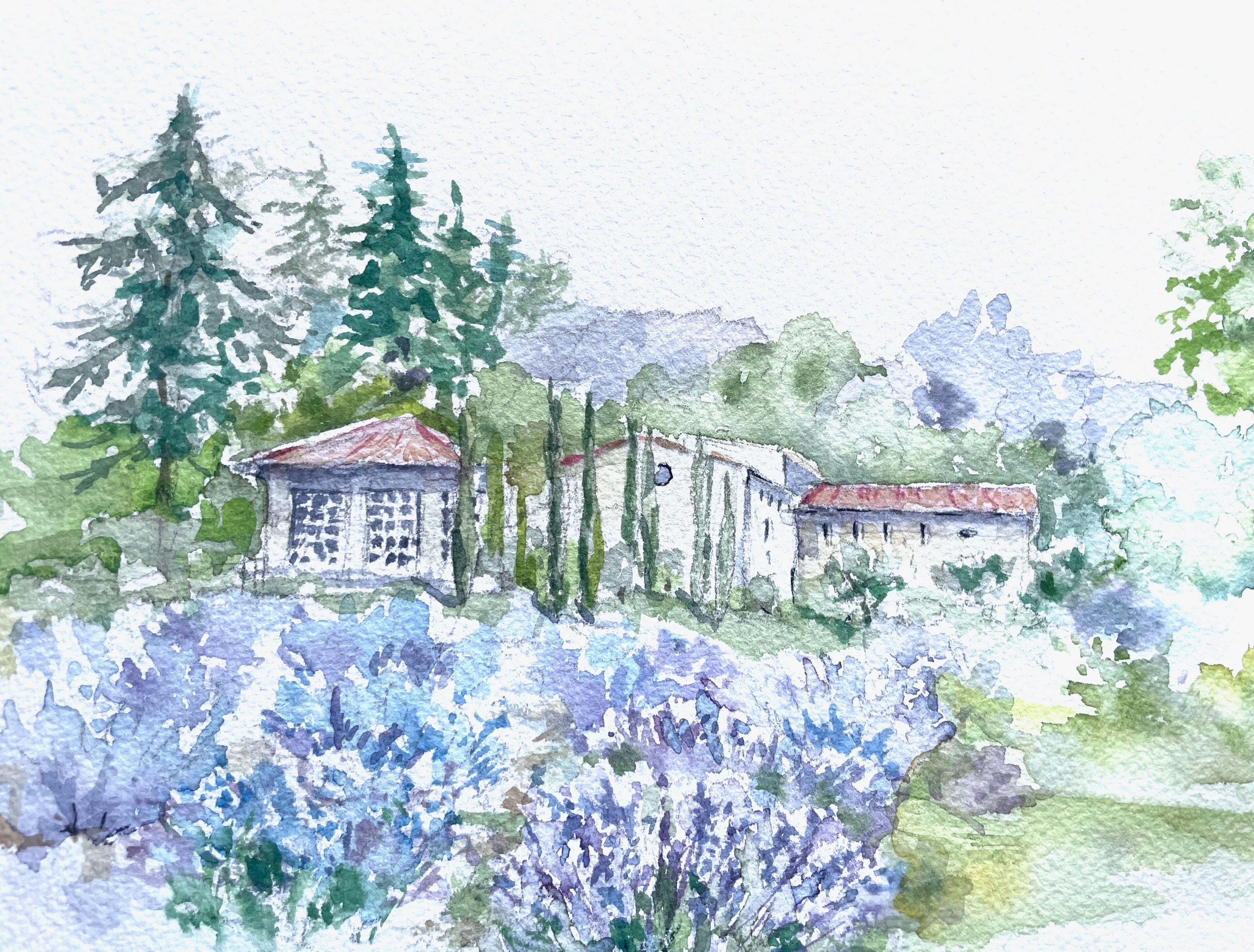 Stage d'aquarelle avec Petra Wauters au Chateau de Sannes